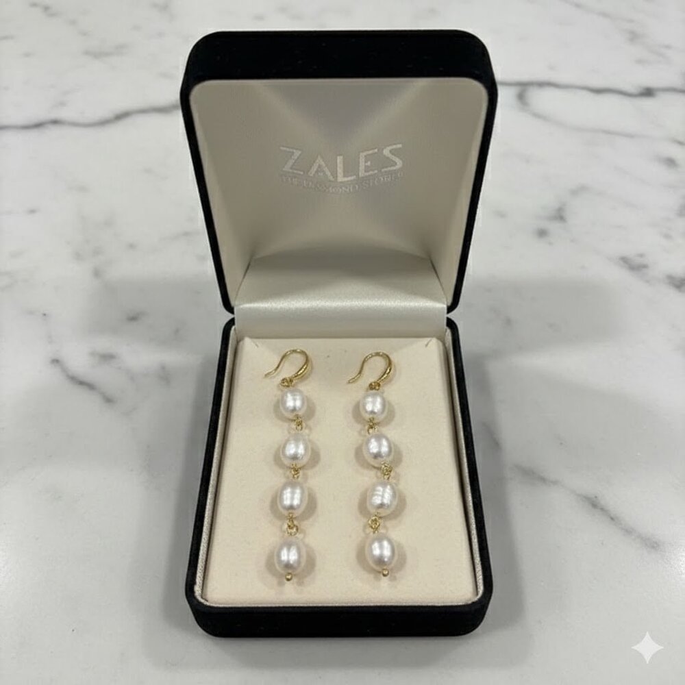 Genuine 18K Gold over vintage Brass | Natural Baroque Pearls Earrings